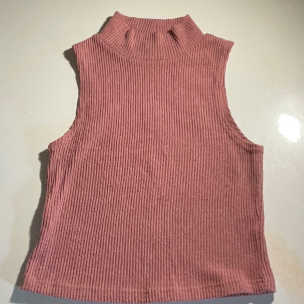 Pink Ribbed Sleeveless Top